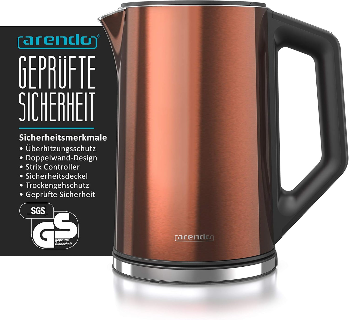 Arendo Elektrische waterkoker van roestvrij staal - Snel koken Over dit item De Arendo stelt normen voor gebruikscomfort. De waterkoker is BPA-vrij, geeft geen microplastic deeltjes af en is daarom bijzonder milieu- en gezondheidsvriendelijk. Dankzij 2200