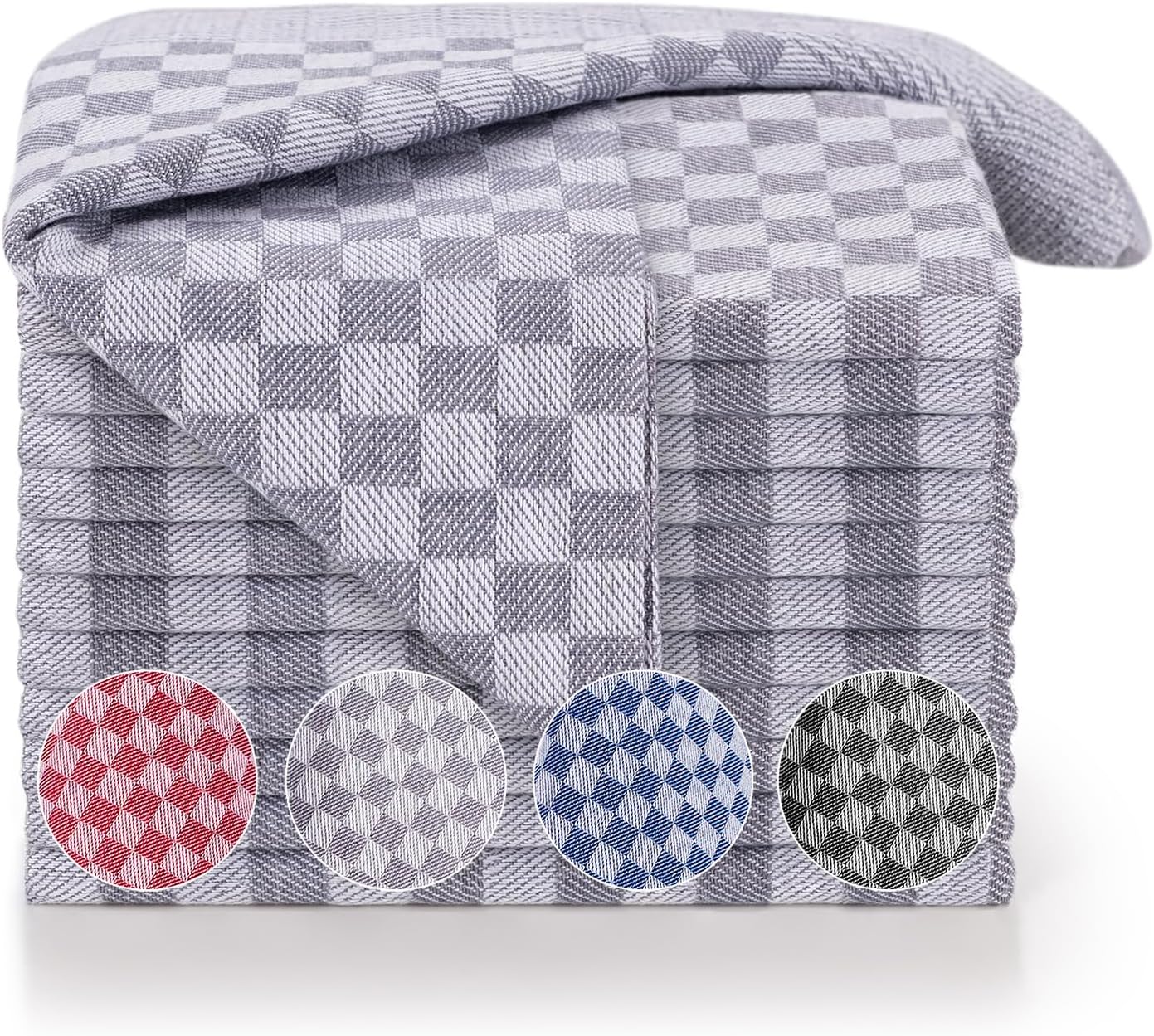 Blumtal - Set van 10 Theedoeken - 100% Katoen - 50 x 70 cm - Grijs Geruit - Hoogwaardige handdoekenset IDEAAL FORMAAT: De Blumtal theedoeken zijn 50 x 70 cm. Omdat je aan keukendoeken nooit genoeg kunt hebben, bieden wij onze Blumtal handdoeken aan in set