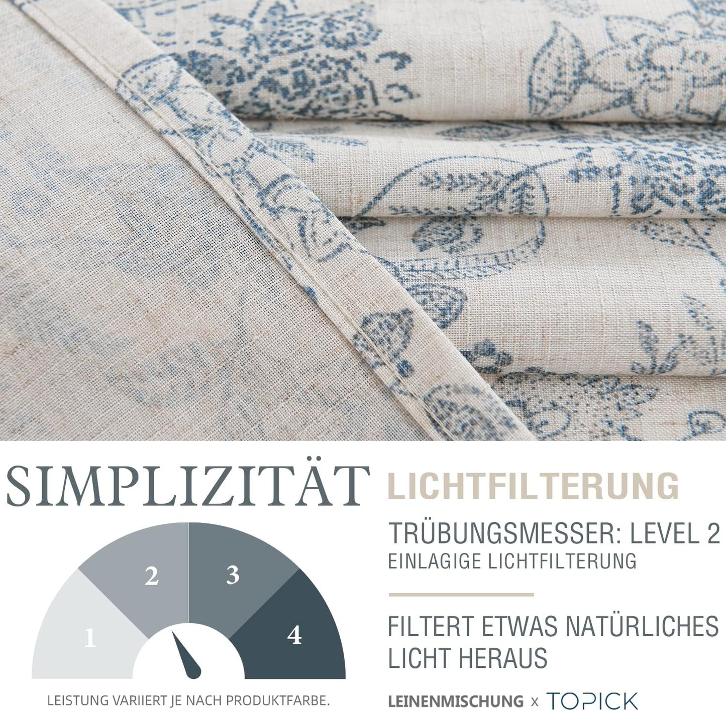 TOPICK Bloemen Keuken Gordijnen 61 cm Drop Linnen Doorschijnend Korte Cafe Botanische Print Kleine Raam Rod Pocket voor Wasruimte Badkamer 2 Panelen Verbena Grijs Verpakking: je ontvangt 2 gordijnen van 85% polyester+15% linnen. De afmetingen per stuk zij