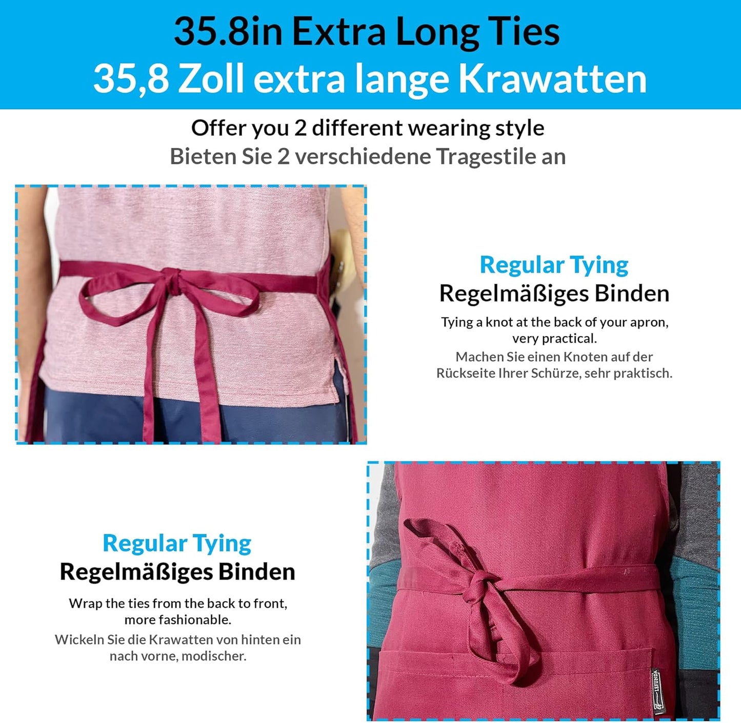 2 Stuks Chef Schort Waterdichte Schort met 3 Zakken Over dit item 💕65% polyester / 35% katoen beste mix voor schorten die bekend staan om hun duurzaamheid. Zij vervagen niet zo snel, verliezen snel hun vorm, kijken langer als nieuw, zijn minder naar vore