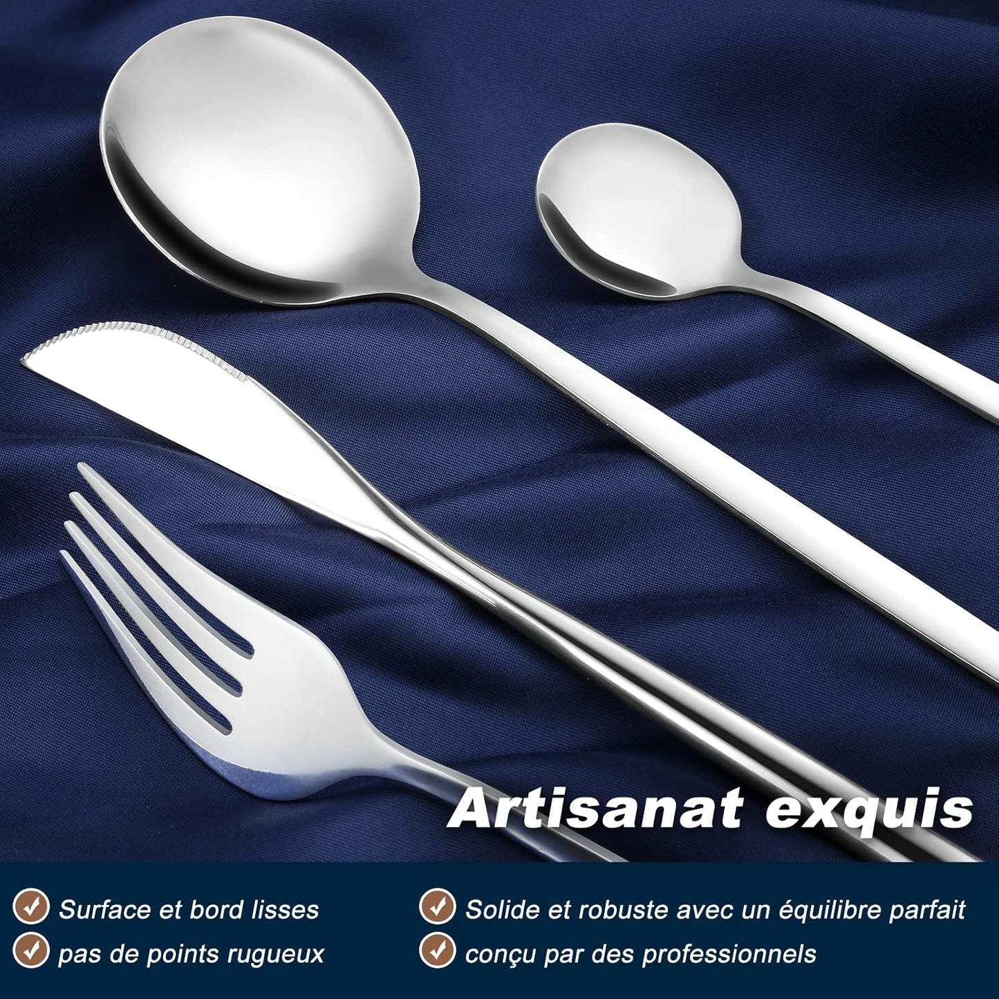 Bestdin Bestekset voor 6 personen, 24-delige roestvrijstalen bestekset Matzwart 24-delige bestekset voor 6 personen: Bestdin als 24-delige titanium bestekset zwart bestaat uit 6 messen, 6 eetlepels, 6 dinervorken, 6 theelepels. Ideaal voor alle formele of