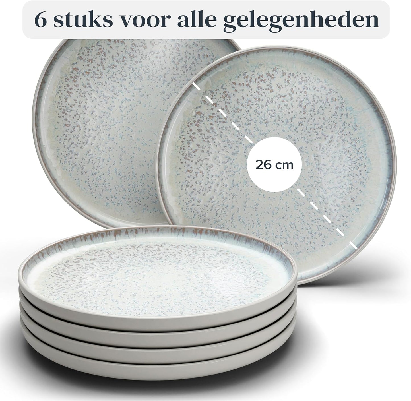 Aardewerk Servies Set Ibiza 36-delig - Vaatwasser-, Magnetron- en Krasbestendig Servies - Moderne Kommen en Borden Set voor 12 Personen - Tafelservice Pure Living in Licht Beige-blauw Deze 36-delige beige-blauwe servies set voor 12 personen combineert ele
