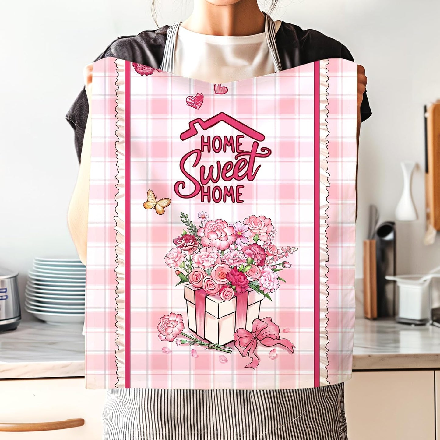 Arquiel 100% katoenen keukendoekset 48 x 70 cm, multifunctionele sneldrogende theedoeken, vaatdoeken, handdoeken, bar handdoeken (set van 4), levendig kleurrijk bloempatroon VOORKEURD MATERIAAL: Elke theedoek is zorgvuldig gemaakt van 100% katoen, met kle