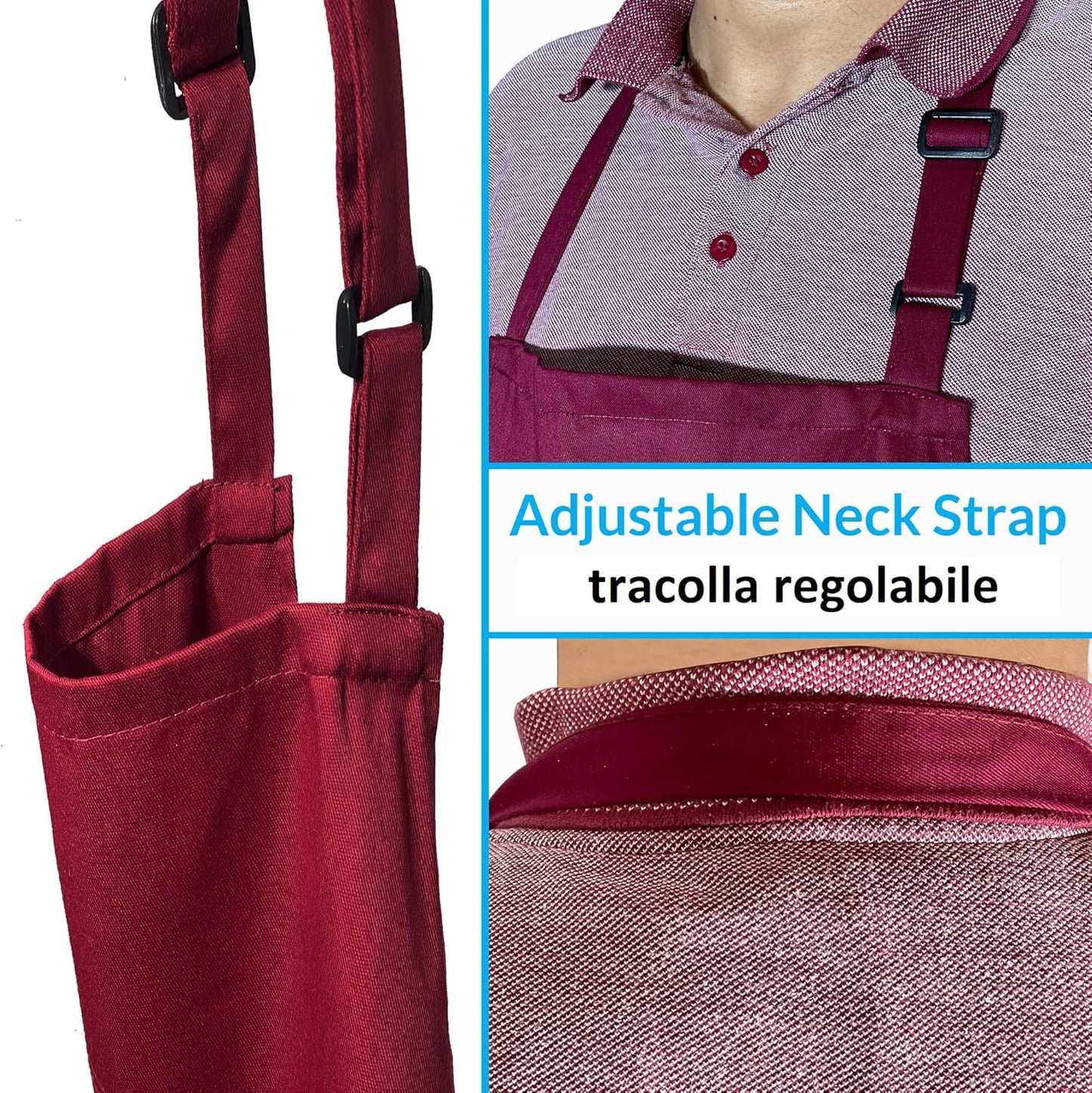 2 Stuks Chef Schort Waterdichte Schort met 3 Zakken Over dit item 💕65% polyester / 35% katoen beste mix voor schorten die bekend staan om hun duurzaamheid. Zij vervagen niet zo snel, verliezen snel hun vorm, kijken langer als nieuw, zijn minder naar vore