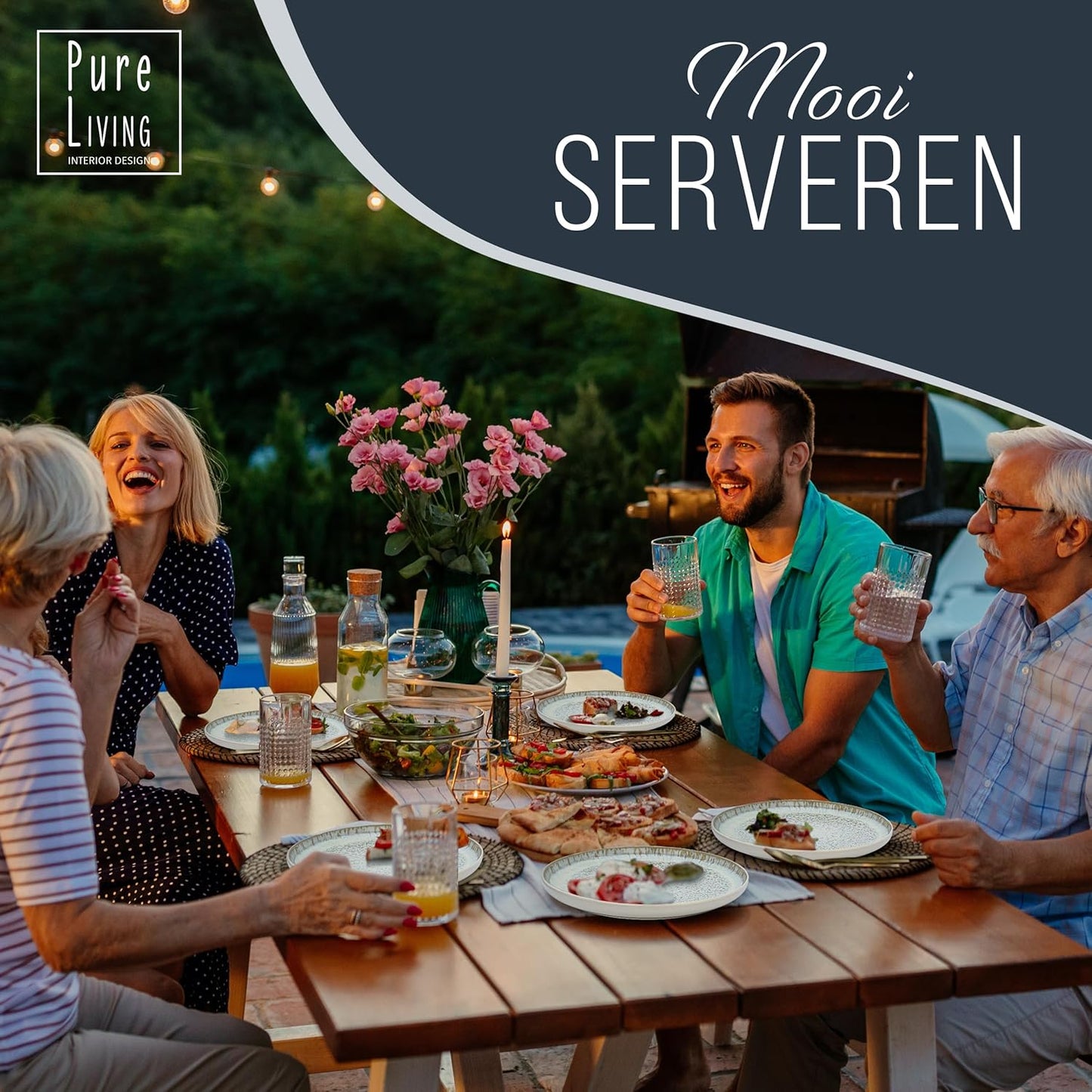 Aardewerk Servies Set Ibiza 36-delig - Vaatwasser-, Magnetron- en Krasbestendig Servies - Moderne Kommen en Borden Set voor 12 Personen - Tafelservice Pure Living in Licht Beige-blauw Deze 36-delige beige-blauwe servies set voor 12 personen combineert ele