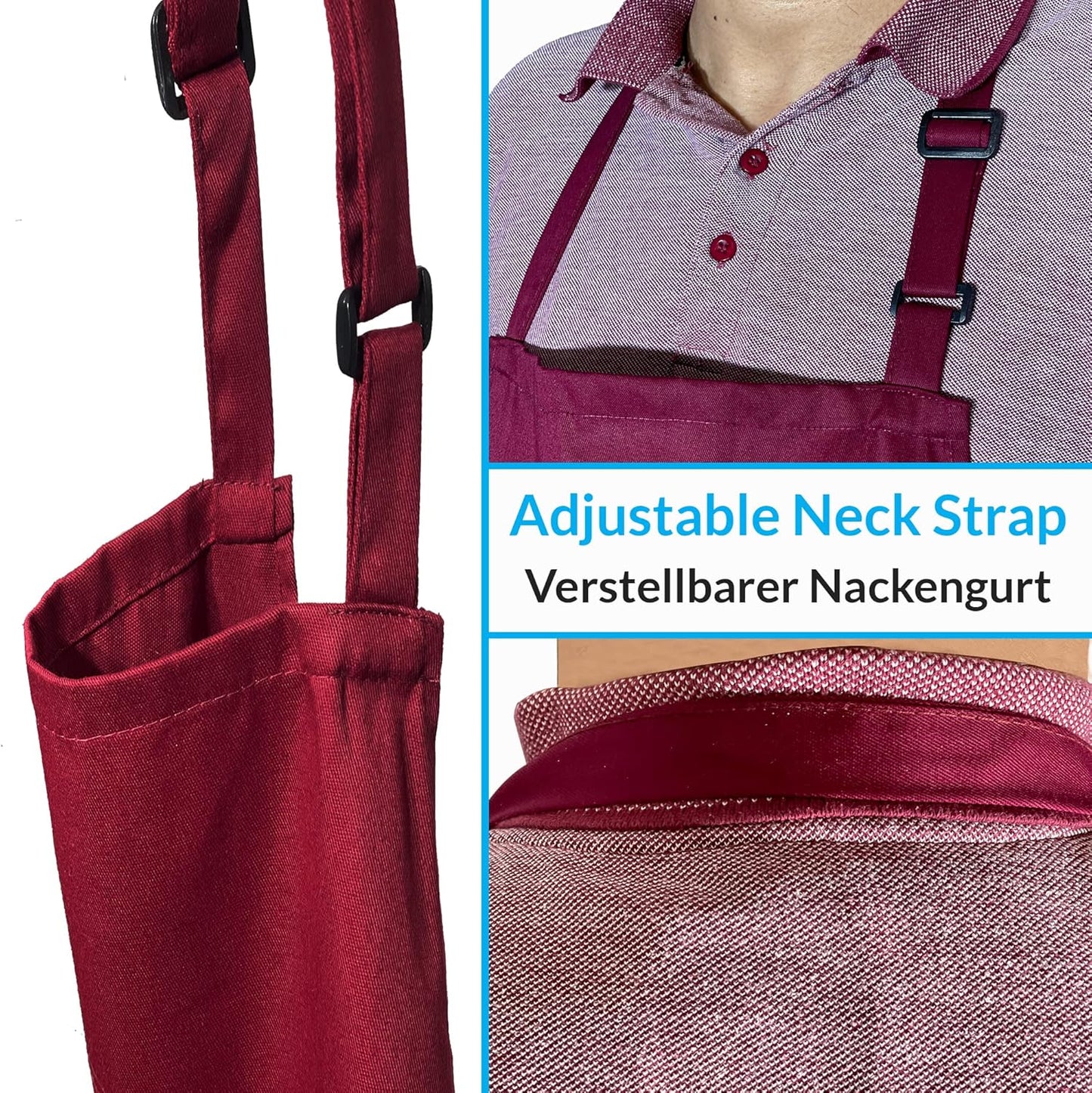 2 Stuks Chef Schort Waterdichte Schort met 3 Zakken Over dit item 💕65% polyester / 35% katoen beste mix voor schorten die bekend staan om hun duurzaamheid. Zij vervagen niet zo snel, verliezen snel hun vorm, kijken langer als nieuw, zijn minder naar vore