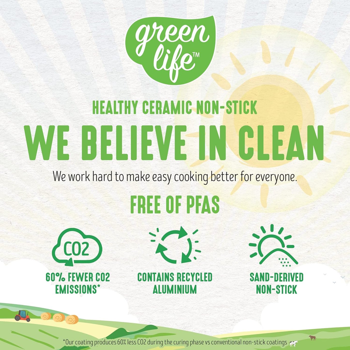 GreenLife Soft Grip Gezonde Keramische Antiaanbaklaag 16-delige Pannenset Over dit item DE POT EN PAN SET INCLUSIEF: 12 cm minikoekenpan, 18 cm en 24 cm koekenpan; 15 cm/1,1l en 18 cm/1,9l steelpan met deksel, 22 cm/4,8 kookpan met deksel, 24 cm/2,4l hapj