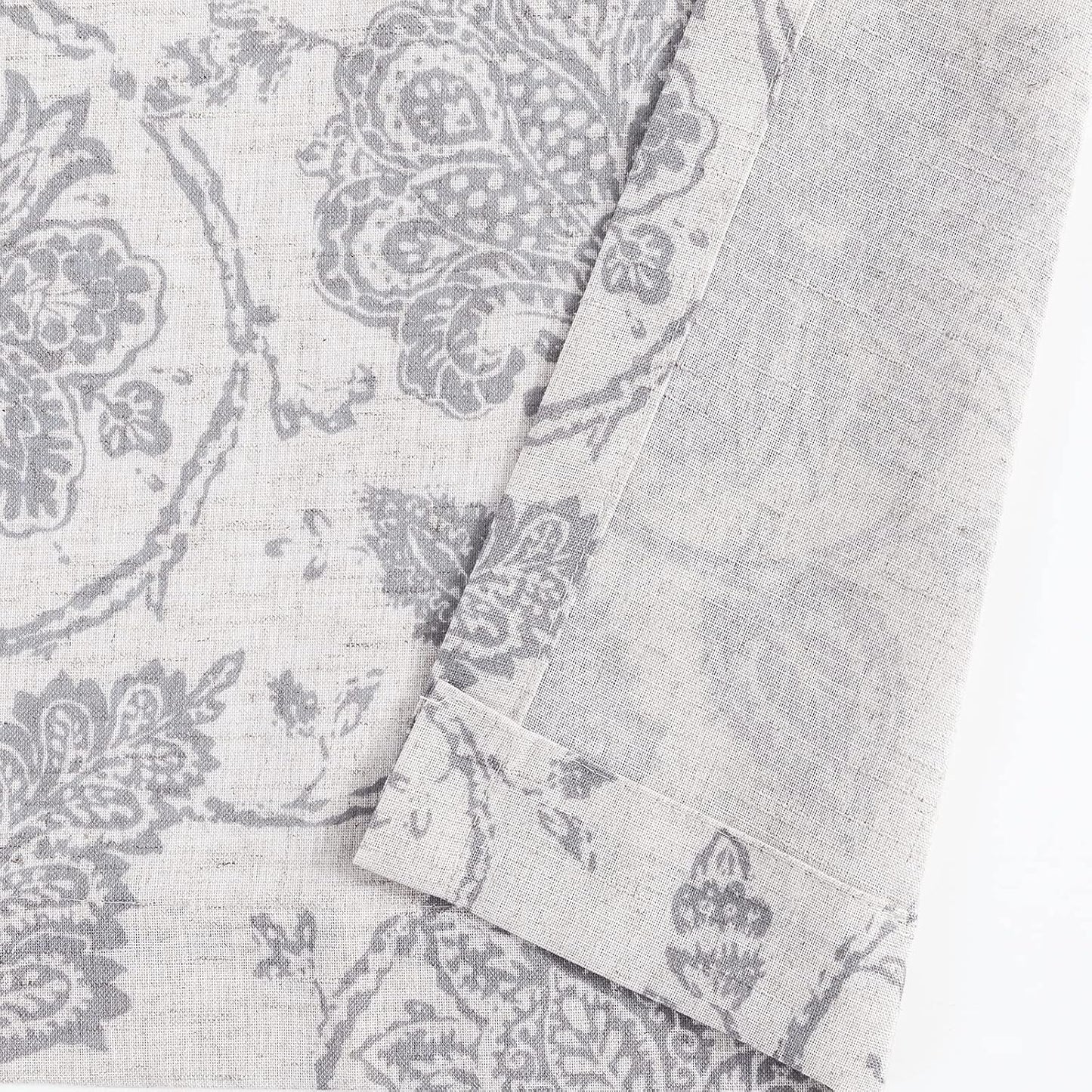 TOPICK Bloemen Keuken Gordijnen 61 cm Drop Linnen Doorschijnend Korte Cafe Botanische Print Kleine Raam Rod Pocket voor Wasruimte Badkamer 2 Panelen Verbena Grijs Verpakking: je ontvangt 2 gordijnen van 85% polyester+15% linnen. De afmetingen per stuk zij