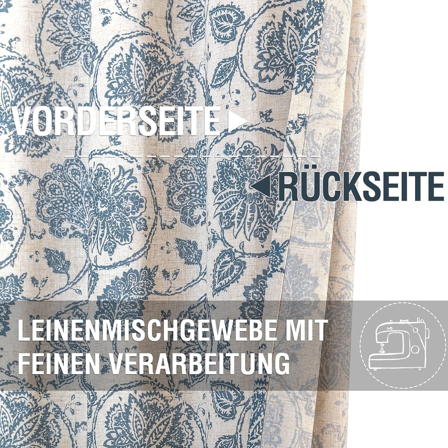 TOPICK Bloemen Keuken Gordijnen 61 cm Drop Linnen Doorschijnend Korte Cafe Botanische Print Kleine Raam Rod Pocket voor Wasruimte Badkamer 2 Panelen Verbena Grijs Verpakking: je ontvangt 2 gordijnen van 85% polyester+15% linnen. De afmetingen per stuk zij
