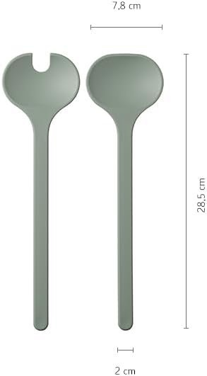Saladebestek Silueta 2-delig - Nordic sage Over dit item MULTIFUNCTIONEEL: het slabestek uit de lijn Silueta ligt goed in de hand. Dankzij de brede vorm kun je grote hoeveelheden scheppen, zonder dat de salade wordt samengedrukt. Licht en robuust: alle Si