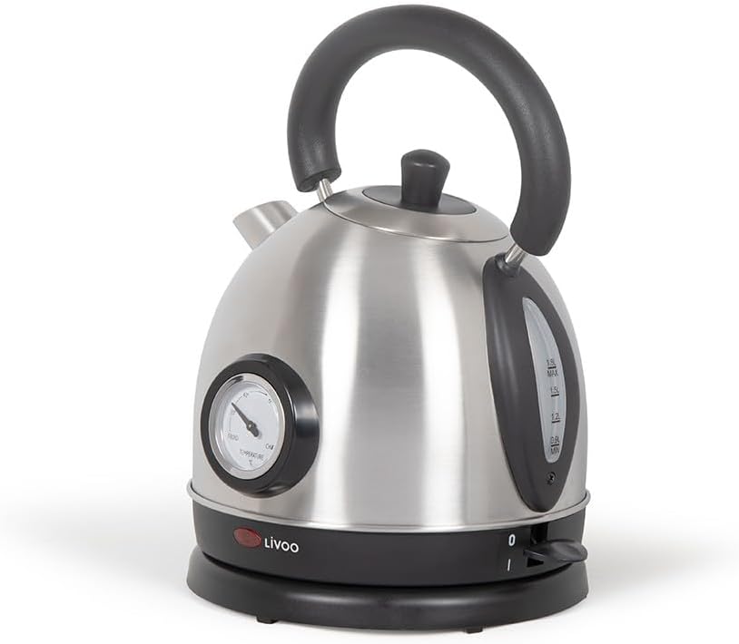Domoclip 1,8 liter 1800 w snoerloze waterkoker rood Over dit item Retro: Geniet van een mooie waterkoker in vintage look om 's ochtends je warme dranken te koken. Grote inhoud: Tot 1,8 liter warm water voor het bereiden van veel koppen thee of koffie. Sne