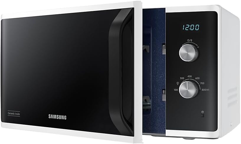 Samsung MW3500 Magnetron MS23K3614AW/EG/800 W/23 l ovenruimte/48,9 cm breed/krasbestendige keramische emaille binnenruimte/6 vermogensniveaus/wit Samsung MW3500 MS23K3614AW/EG magnetron, 800 W, 23 l ovenruimte, 48,9 cm breedte, krasbestendige keramische e