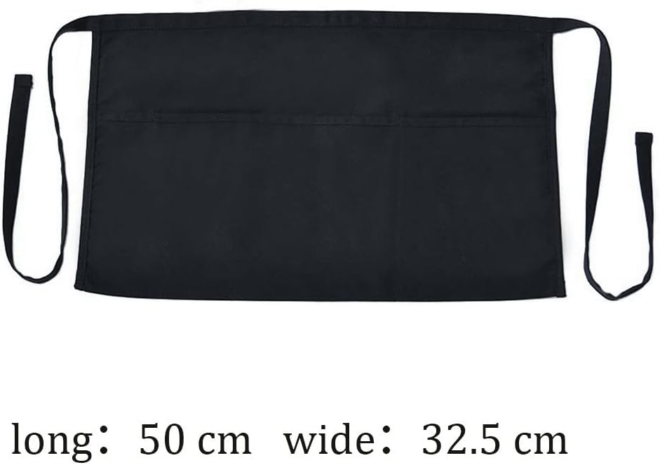 2 stuks zwarte restaurant keukenschorten met verstelbare riem en 3 zakken Over dit item Materiaal: het kelnerschort bestaat uit polyester, zacht en glad, sterk en duurzaam, wat je tegen vuil kan beschermen. Drie zakken: elk tailleschort beschikt over drie