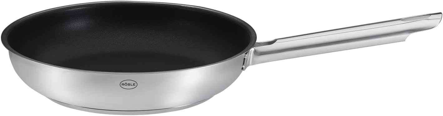 Rösle Elegance Pannenset, 10-delig, Roestvrij staal Over dit item Rösle Elegance, de pannenset van roestvrij staal, bestaat uit: Braadpan (20 cm) en kookpan (16/20/24 cm) inclusief glazen deksel, stoominzet (20 cm), sauspan met steel (16 cm), melkpan (14