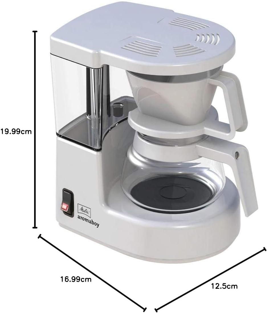 Melitta Koffiezetapparaat met Glazen Pot Voor 2 Kopjes Over dit item Ruimtebesparend ontwerp Bijzonder slanke filterkoffiemachine met glazen kan voor ca. 2 kopjes, ideaal voor eenpersoonshuishoudens, caravans of vakantieappartementen, geschikt voor Melitt