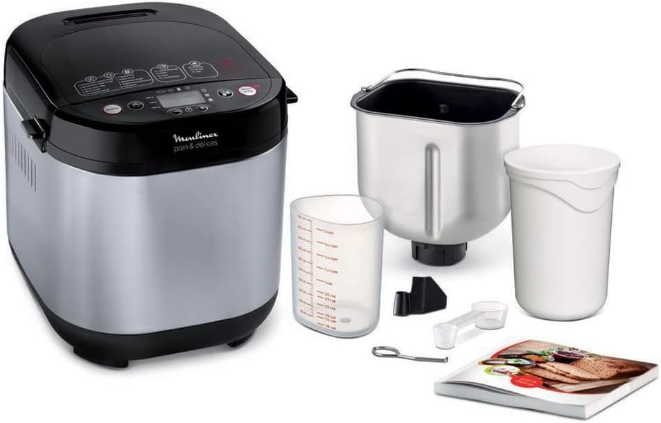 Moulinex OW240E30 Brood en behandelt Machine met Yoghurt Functie - Metaal/Zwart Alles is automatisch 3 Gewichtsinstellingen en 3 warmtestanden Eenvoudig te reinigen. Wastafel met antiaanbaklaag LCD-scherm. › Meer productgegevens bekijken Spanning 220 Volt