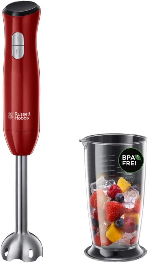 Russell Hobbs Desire Handmixer Rood, 5 Snelheden, Turbofunctie, Incl. 2x Gardes en 2x Deeghaken, 24670-56 5 snelheden en turbofunctie Inclusief 2 verchroomde gardes en 2 verchroomde deeghaken Uitwerpknop voor het eenvoudig en veilig verwijderen van access