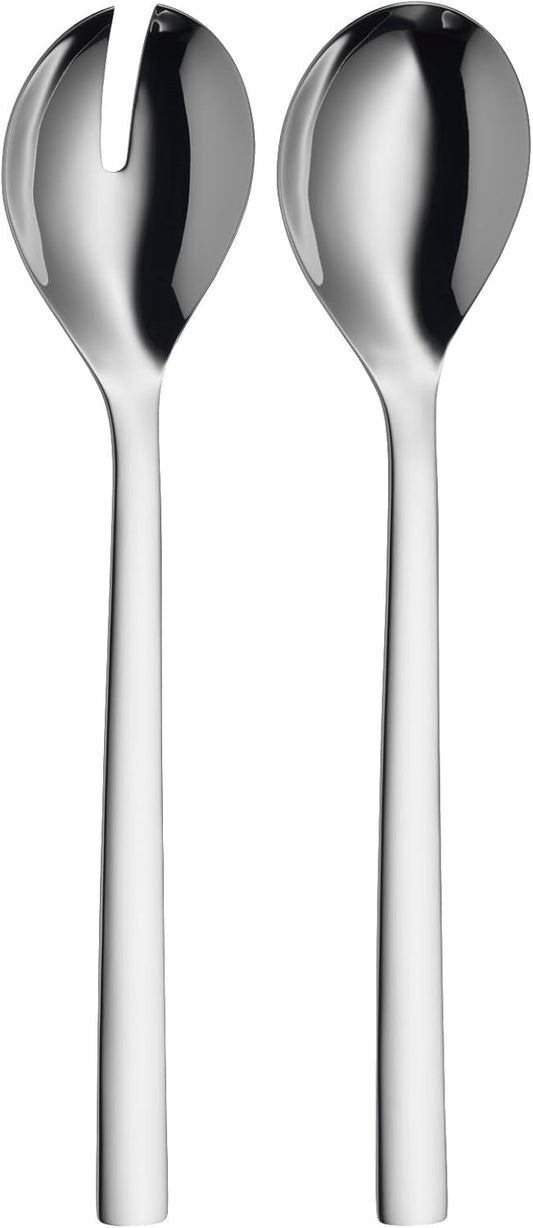 WMF Nuova Saladecouvert 30cm, 2-delig, Saladevork & lepel Cromargan: 18/10 roestvrij staal: Het bestek is uitermate duurzaam, vormvast, hygiënisch, zuurbestendig en zeer goed bestand tegen gebruikerssporen. Vaatwasmachinebestendig Lengte van 30 cm Inhoud: