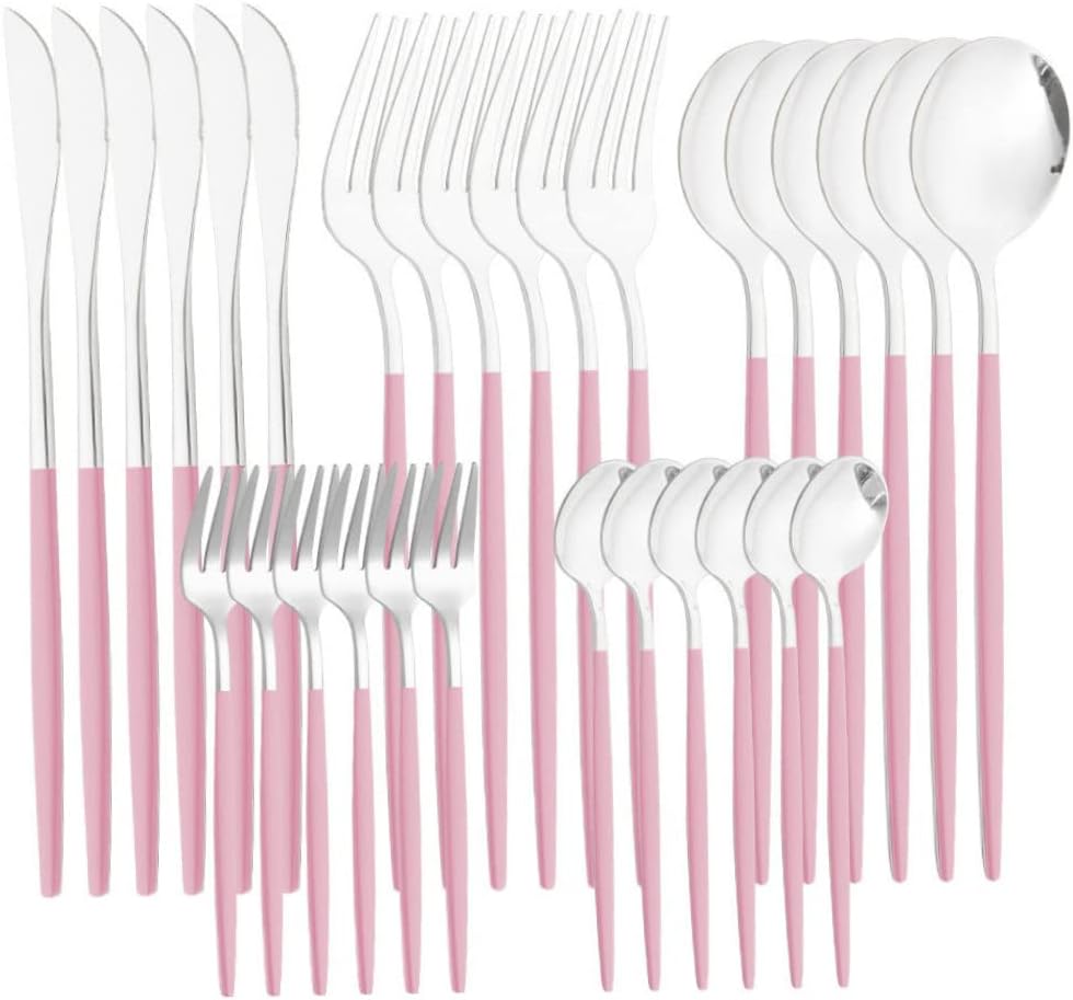 30Pcs Zilverwerk Set, Zwart Roestvrij Staal Bestek Set Spiegel Gepolijst Over dit item Zilverwerk Set met elegante uitstraling past bij bijna alle stijlen van servies en keukens.Of u nu kiest voor handwas en drogen, of machinewas, ons zilverwerk blijft br