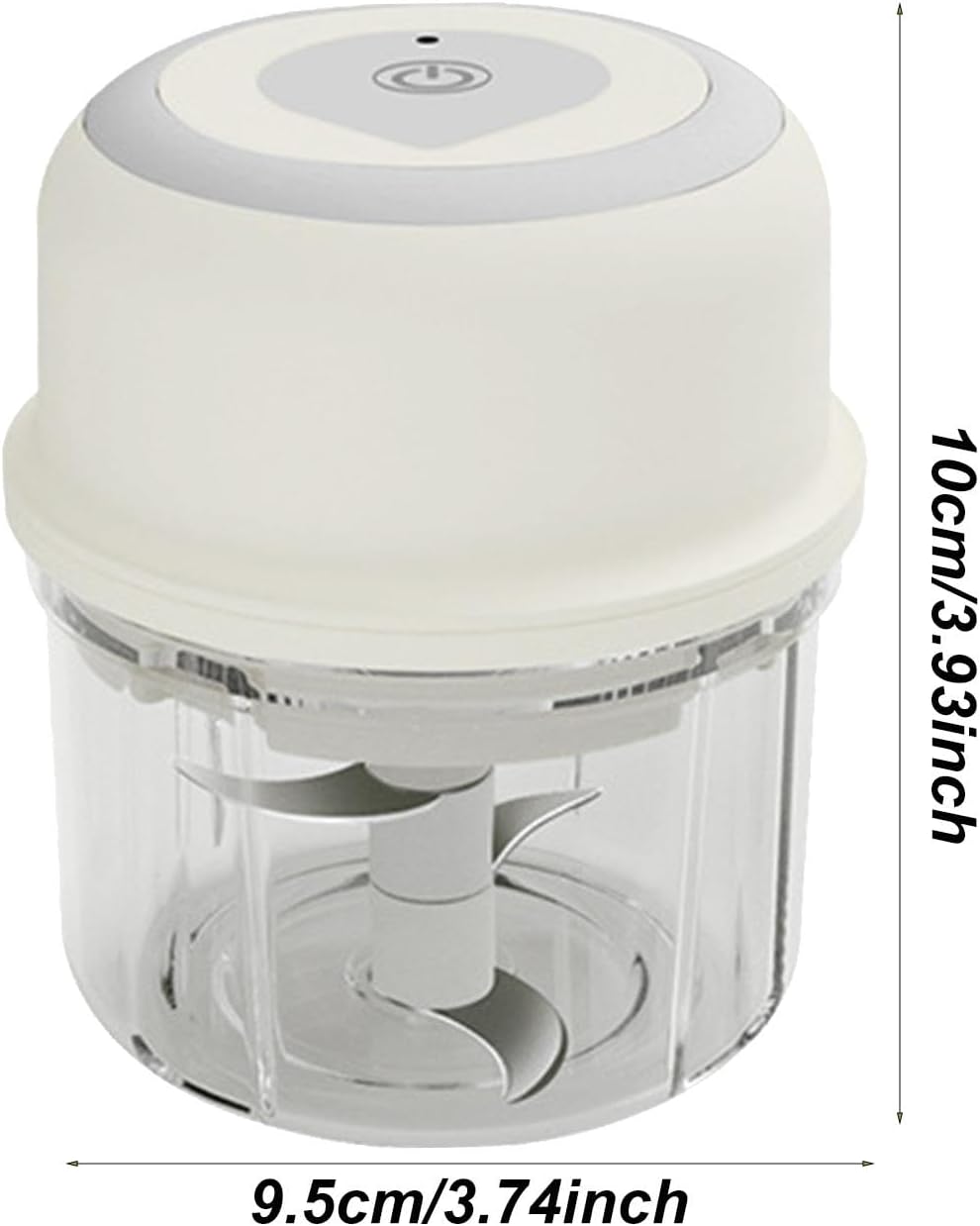 Electric Garlic Chopper 9.5x9.5x10cm Make meal prep faster and easier with this Electric Garlic Chopper, a wireless and rechargeable food processor designed for effortless chopping of garlic, onions, ginger, chili, and more. Featuring a powerful high-spee