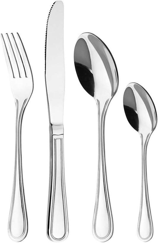 Otto Koning Frankfurt bestekset voor 4 personen, 16-delig hoogglans gepolijst Over dit item Set van 16 bestekdelen voor 4 gasten van de beste kwaliteit tegen een onklopbare prijs. Samenstelling: 4 x eetlepel (19,5 cm.) 4x vorken (19,5 cm.) 4 x messen (22,