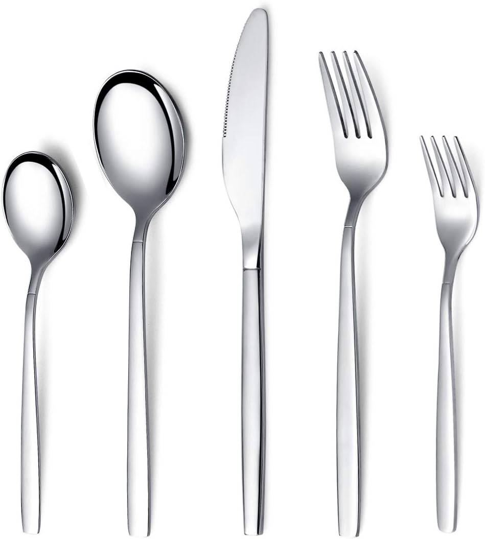 Berglander 30-delige vergulde bestekset glanzend goud Over dit item 30 stuks bevatten: 6 van elk, dinerlepel, dinervork, dinermes, theelepel, theevork Duurzaam, buigt niet; Sterk antiroest, ontwikkeld voor een goede grip voor volwassenen en kinderen. Goed