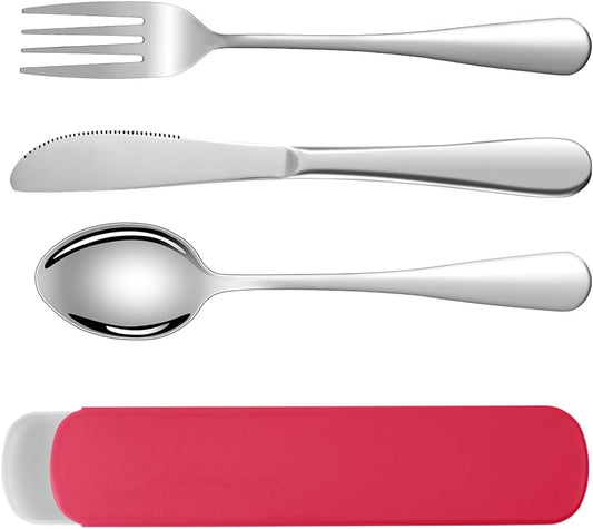 HOTUT camping bestek set, 3 stuks Herbruikbare Bestekset Over dit item Stevig roestvrij staal:De bestekset is gemaakt van hoogwaardig roestvrij staal. Verdikt staal, gladde randen, spiegeloppervlak en ergonomische vorm, herbruikbaar en duurzaam voor dagel
