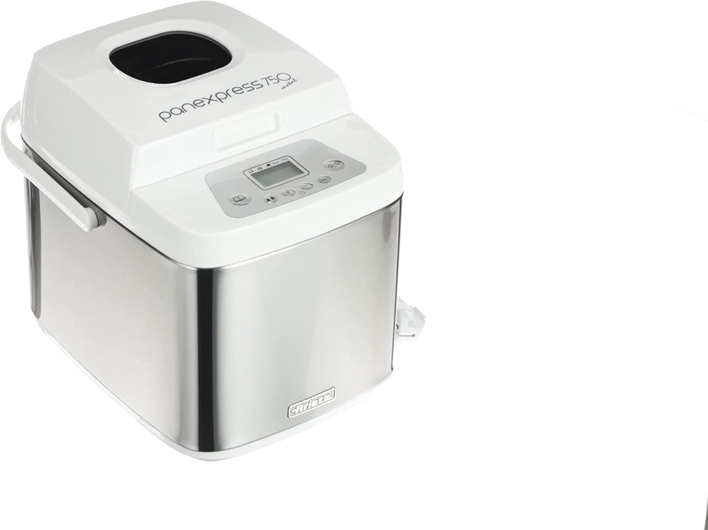 Ariete 132 Panexpress 750 Metal broodbakmachine, 19 vooraf ingestelde programma's, capaciteit 500/750 g, 500 W, wit, 21 x 31 x 27,5 cm Kneden, gisten en bakken: in de zelfgemaakte broodmachine kun je de ingrediënten kiezen die je wilt, en maak volkorenbro