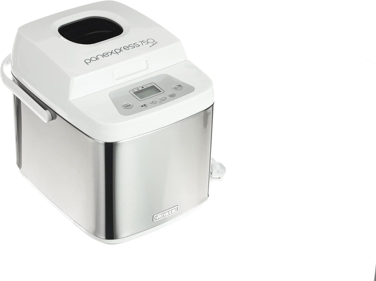 Ariete 132 Panexpress 750 Metal broodbakmachine, 19 vooraf ingestelde programma's, capaciteit 500/750 g, 500 W, wit, 21 x 31 x 27,5 cm Kneden, gisten en bakken: in de zelfgemaakte broodmachine kun je de ingrediënten kiezen die je wilt, en maak volkorenbro