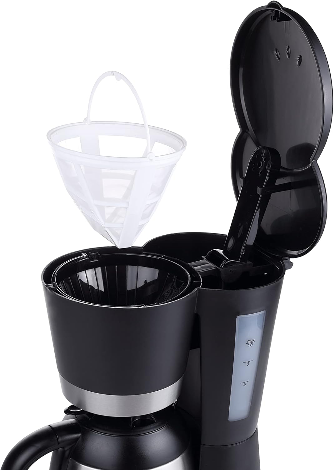 Tristar CM-1233 Koffiezetapparaat – Geschikt voor 6 kopjes – Ook geschikt voor de camping Compact koffiezetapparaat met een inhoud van 0.6 liter, geschikt voor 6 kopjes koffie Stijlvol ontwerp met een matzwarte afwerking, roestvrijstalen details en glazen