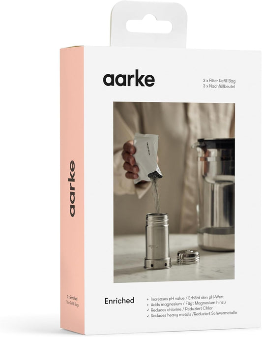 Aarke Pakket Met 3 Pure Filternavulzakken Verminderen Chloor, Zware Metalen en Kalkaanslag | Filtert tot 3x120 Liter Water Filternavullingen voor de duurzame Aarke Purifier en het ReFilter System De korrels verminderen chloor, zware metalen en kalkaanslag