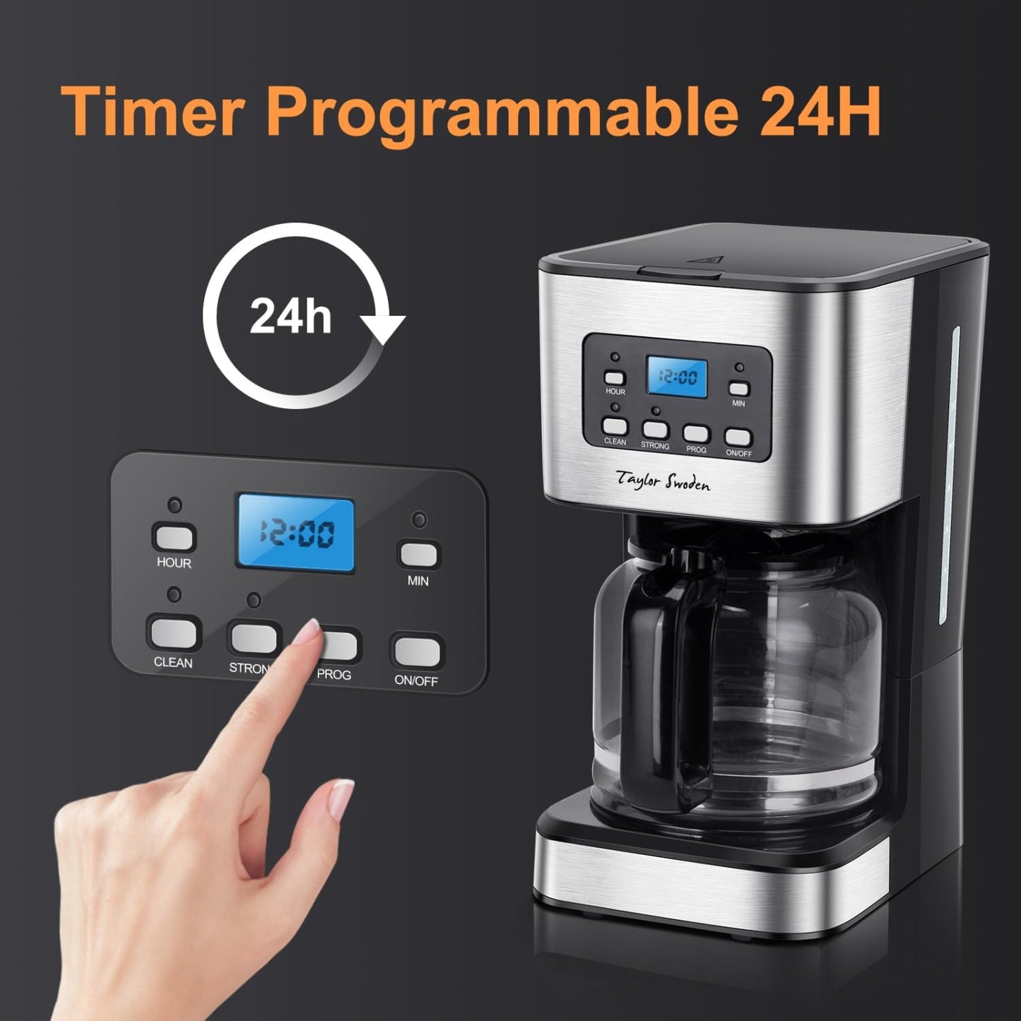 Darcy 950 W koffiezetapparaat met timer 1,5 l Over dit item Krachtig en snel: snelle koffiebereiding dankzij 950 W, waarmee je in enkele minuten 1 tot 12 kopjes vers gezette koffie kunt bereiden. Programmeerbare timer: met deze functie kun je je koffiezet