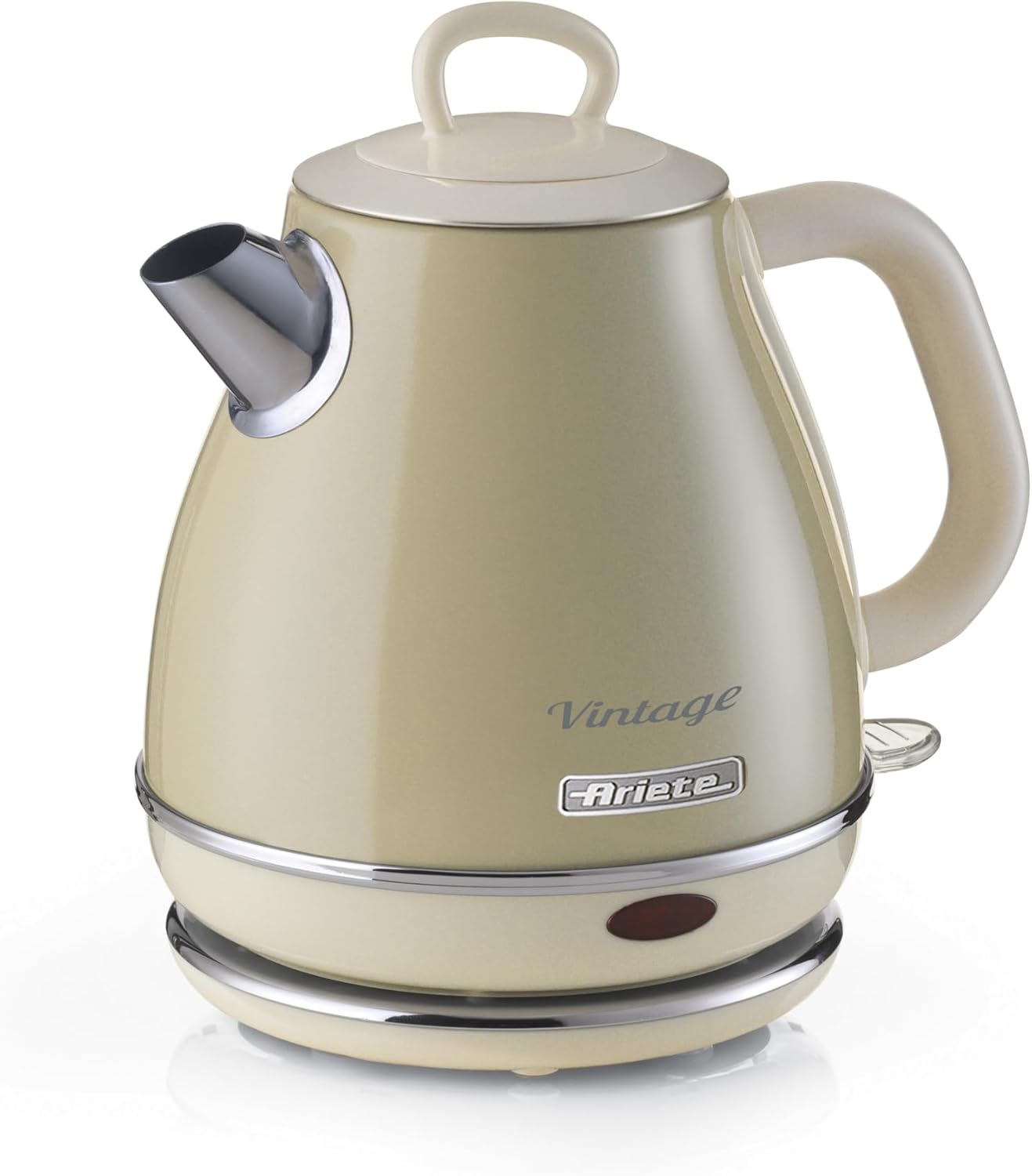 Ariete Vintage waterkoker retro draadlooz 1600 W Over dit item Krachtig: Met een inhoud van 1 liter en een vermogen van 1600 watt kan met deze vintage waterkoker je water in enkele minuten aan de kook worden gebracht om koffie en thee te bereiden. HOOGWAA