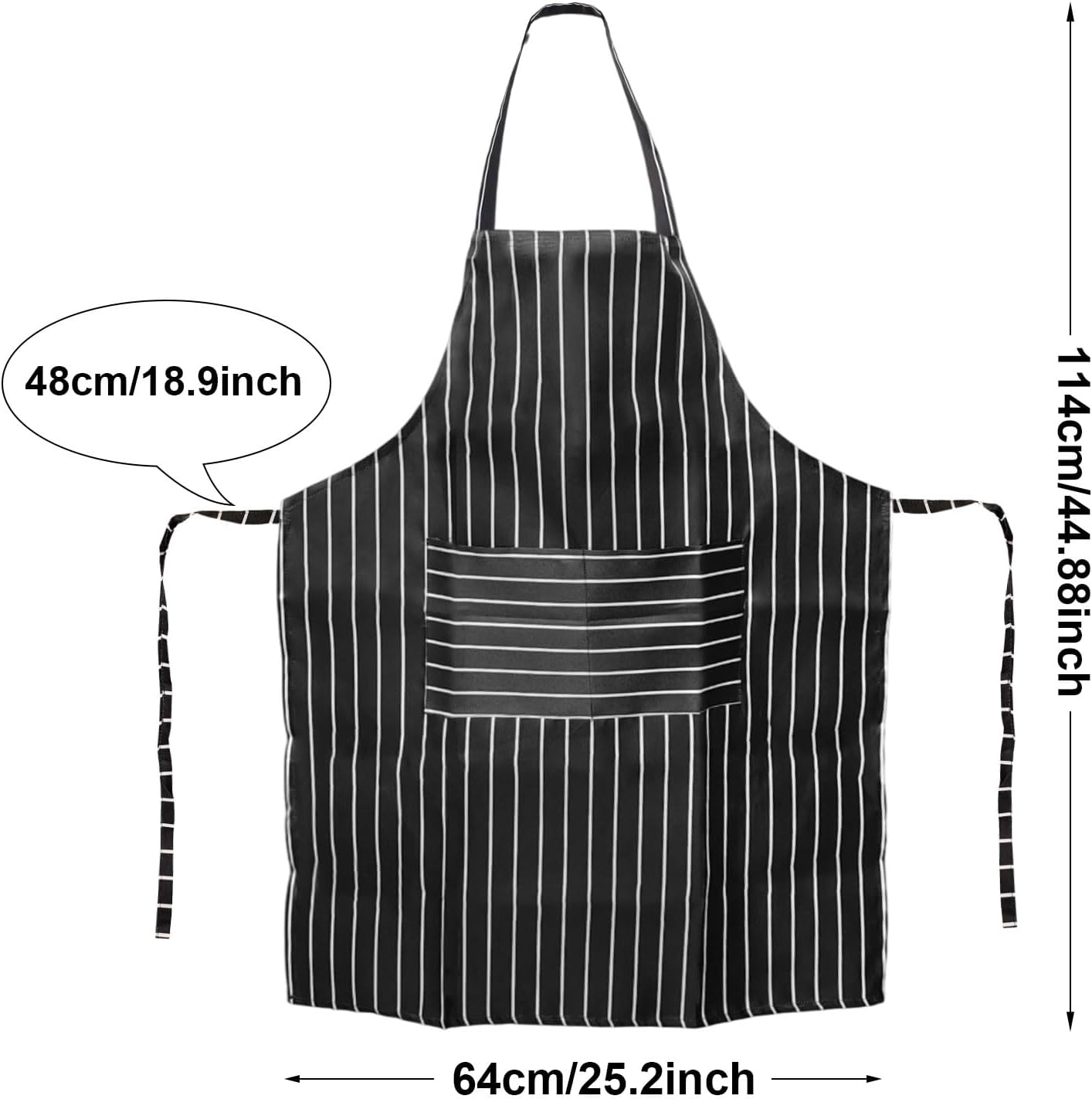 Verstelbare 2 stuks chef-kokschort met zwart-witte strepen Over dit item PAKKETHOEVEELHEID: Je ontvangt 2 zwart-wit gestreepte schorten voor zowel mannen als vrouwen, perfect voor je keuken en professionele behoeften. Verstelbaar ontwerp: het keukenschort