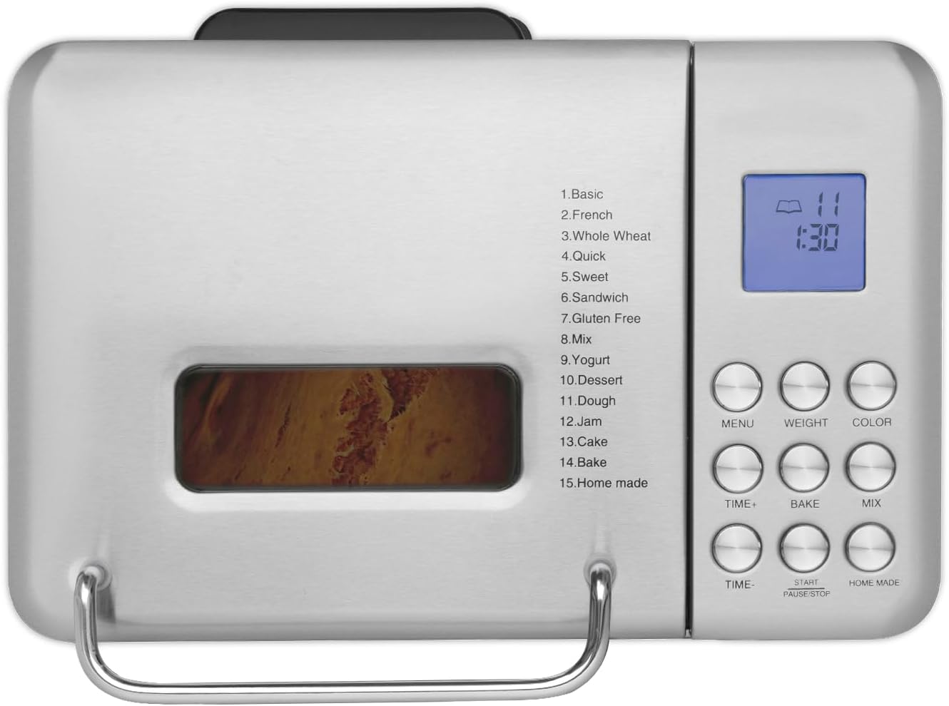 H.Koenig Broodbakmachine BAKE440 15 programma's [Veelzijdig]: deze broodbakmachine biedt drie verschillende broodmaten - 500 g, 750 g en 1000 g - en 15 geïntegreerde programma's, waaronder een glutenvrij programma en extra opties zoals jam en yoghurt. [Ge