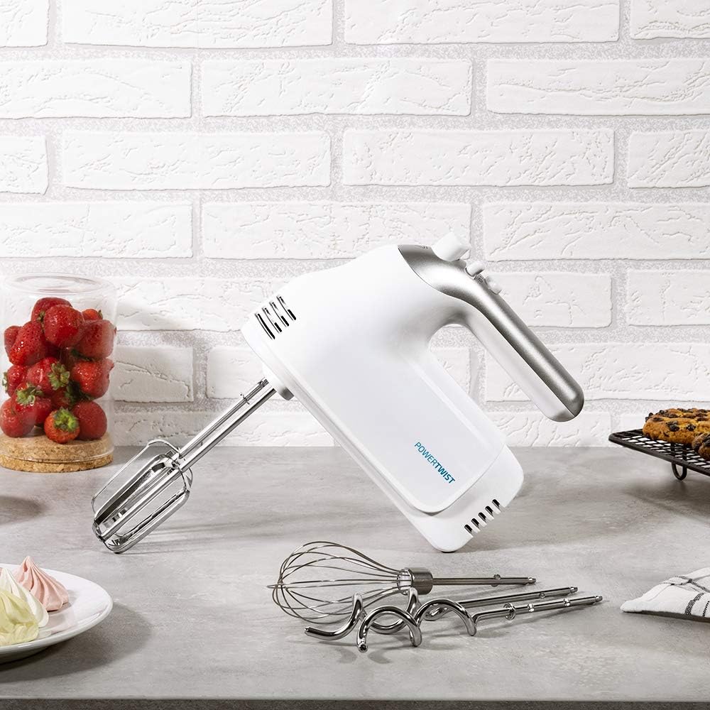 Cecotec PowerTwist 500 stalen standmixer, 500 W, 3,5L capaciteit roestvrijstalen zelfroterende kom, 5 snelheidsniveaus, turbofunctie, ergonomisch ontwerp, 3 accessoires Mixer voor het gemakkelijk kloppen, mengen, monteren, roeren en kneden, voor hoge kook