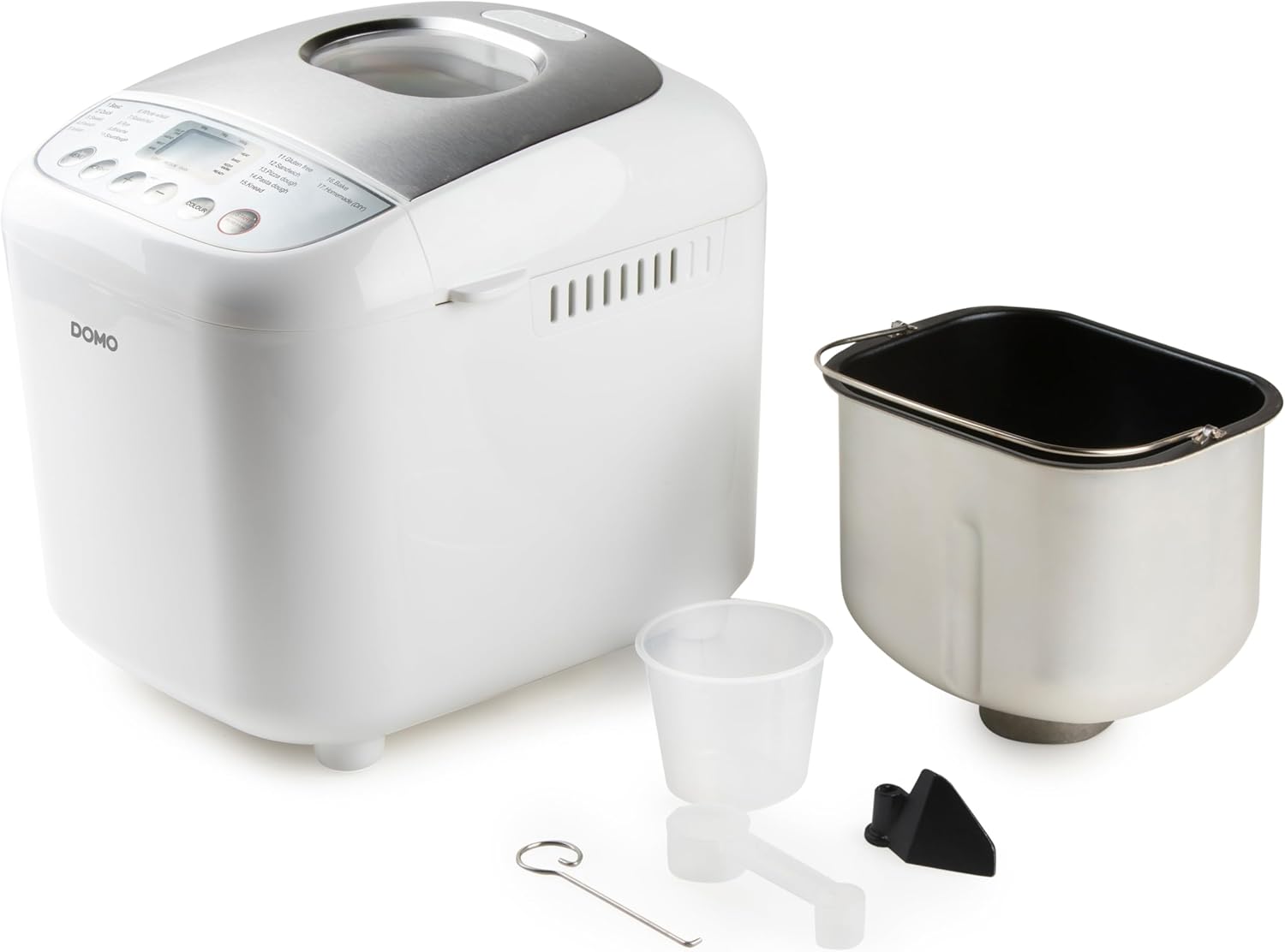 DOMO B3976 broodbakmachine 500-750-1000gr - 17 programma's - incl. glutenvrij programma met timer en LCD-display met warmhoudfunctie De veelzijdige broodbakmachine B3976 van DOMO is de perfecte oplossing voor het bakken van brood thuis. Met de mogelijkhei