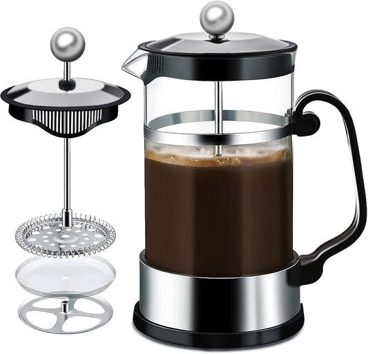 MAISITOO French Press Koffiemaker met roestvrijstalen filter 1 l Over dit item Formaat: 1000 ml. Productomschrijving: glazen koffiezetapparaat 1000 ml met French Press systeem, ideaal voor elke koffie- en theeliefhebber. Met een inhoud van maximaal 1000 m