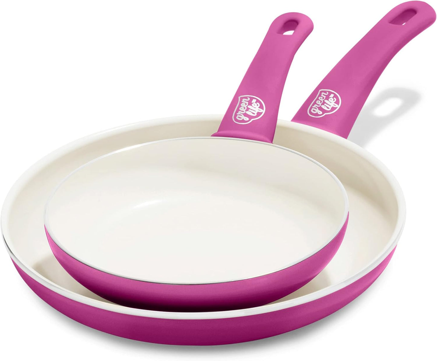 GreenLife Soft Grip Gezonde Keramische Antiaanbaklaag 16-delige Pannenset Over dit item DE POT EN PAN SET INCLUSIEF: 12 cm minikoekenpan, 18 cm en 24 cm koekenpan; 15 cm/1,1l en 18 cm/1,9l steelpan met deksel, 22 cm/4,8 kookpan met deksel, 24 cm/2,4l hapj