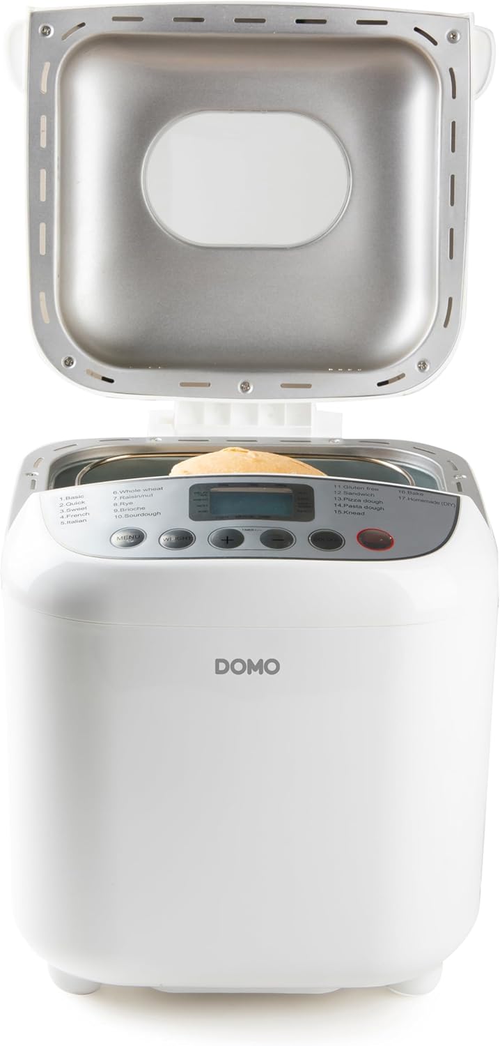 DOMO B3976 broodbakmachine 500-750-1000gr - 17 programma's - incl. glutenvrij programma met timer en LCD-display met warmhoudfunctie De veelzijdige broodbakmachine B3976 van DOMO is de perfecte oplossing voor het bakken van brood thuis. Met de mogelijkhei
