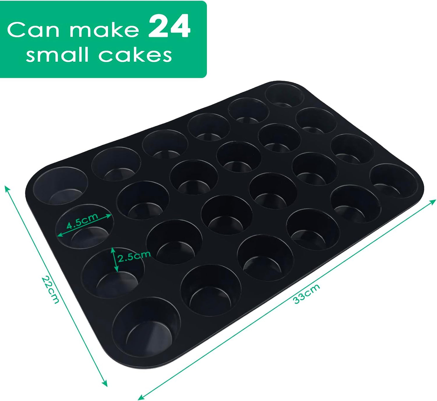 2 stuks mini muffinvorm siliconen, muffinvorm muffinvormpjes muffin bakvorm muffin bakvorm muffin muffin bakvorm 33 × 22 × 2,5 cm anti-aanbaklaag Geniet van heerlijke muffins, cupcakes en brownies met de Fousenuk siliconen vormen die speciaal zijn ontwikk