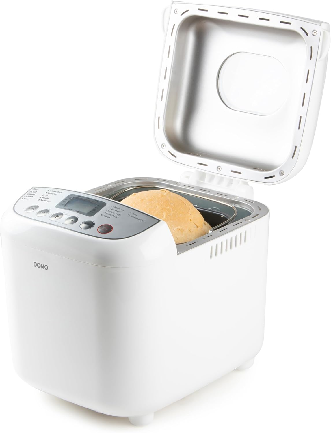 DOMO B3976 broodbakmachine 500-750-1000gr - 17 programma's - incl. glutenvrij programma met timer en LCD-display met warmhoudfunctie De veelzijdige broodbakmachine B3976 van DOMO is de perfecte oplossing voor het bakken van brood thuis. Met de mogelijkhei