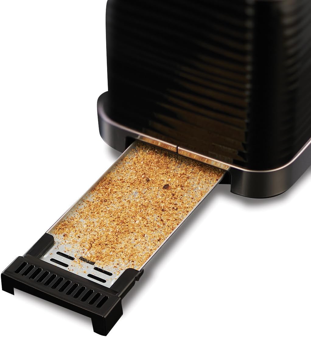 Russell Hobbs Inspire broodrooster, 2 korte en brede sleuven Over dit item Broodrooster voor 2 sneetjes: beschikt over 2 korte sleuven voor 2 sneetjes, brede sleuven voor het roosteren van verschillende soorten brood. Gestructureerd kunststof ontwerp: Bes
