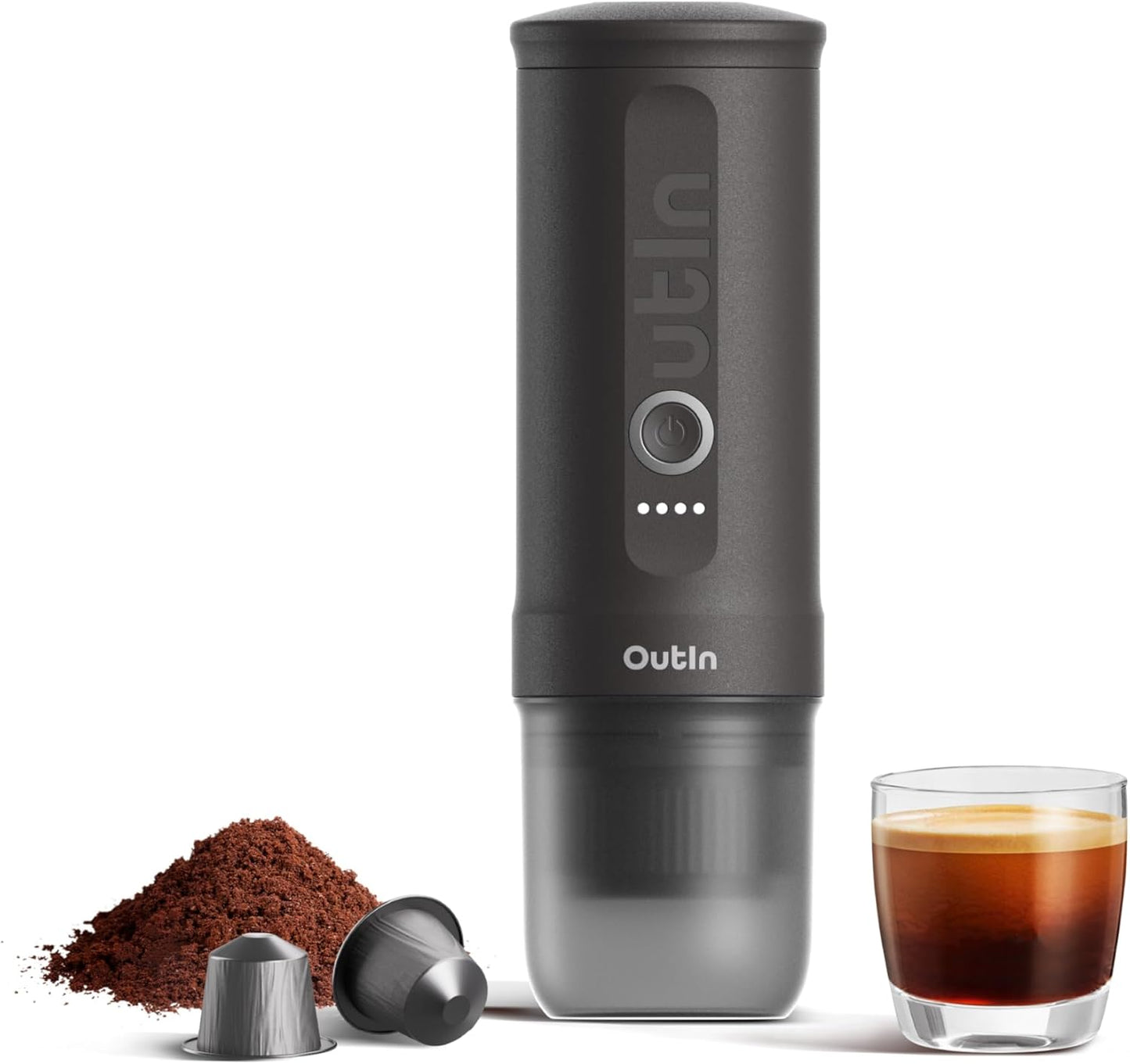Outin Nano draagbare elektrische espressomachine 【LICHTGEWICHT & DRAAGBAAR】: Outin draagbare espressomachine weegt slechts 670 gram. Gemaakt van voedselveilig roestvrij staal en duurzame materialen, Outin espressomachine gemakkelijk te demonteren en te wa