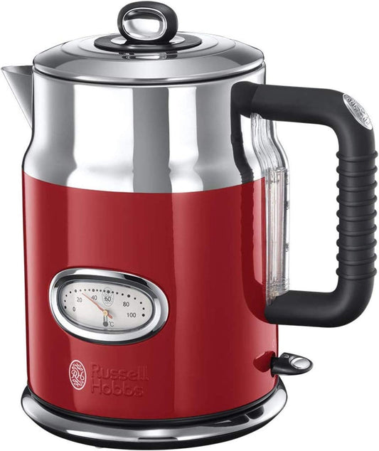 Russell Hobbs Waterkoker retro rood 1,7 l 2400 W snelkook Draadlooz en ideaal voor links- en rechtshandige gebruikers. U kunt vocht op de bodem ontdekken. Dit is normaal en wordt veroorzaakt door de stoom. Electric Kettles €71.99 broodrooster,retro,roestv