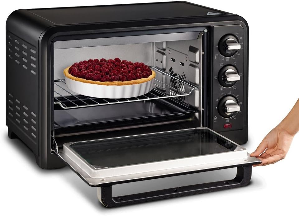 Moulinex Elektrische convectie oven 19 l compact Krachtige oven: compacte elektrische mini-oven met convectiewarmte, perfect voor dagelijkse gerechten Snel en homogeen koken: dankzij de roterende warmtefunctie krijg je in een mum van tijd perfecte bakresu