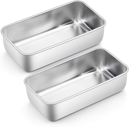 Homikit Bakvorm, set van 2 roestvrij staal voor brood en cake Gezond materiaal: de Homikit bakvormset bestaat uit voedselveilig roestvrij staal zonder chemische coating van je levensmiddelen, nikkelvrij en roestbestendig voor langdurig gebruik Zware belas