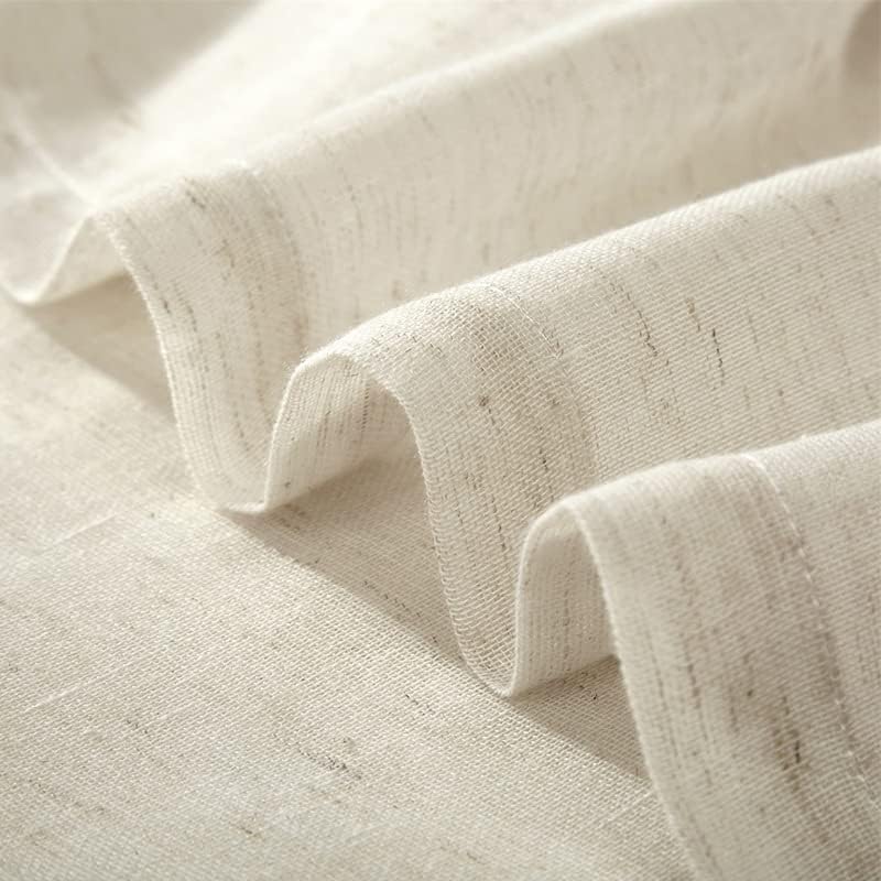 Devola Vitrage linnenlook gordijn lange modern effen kleur bistrogordijn halftransparant deur gordijnen raamsjaal keuken gordijnen korte gordijnen BxH 132x183cm beige 1 stuk Merk: Devola Kleur: beige wit grijs blauw zand Materiaal: hoogwaardig linnen en v