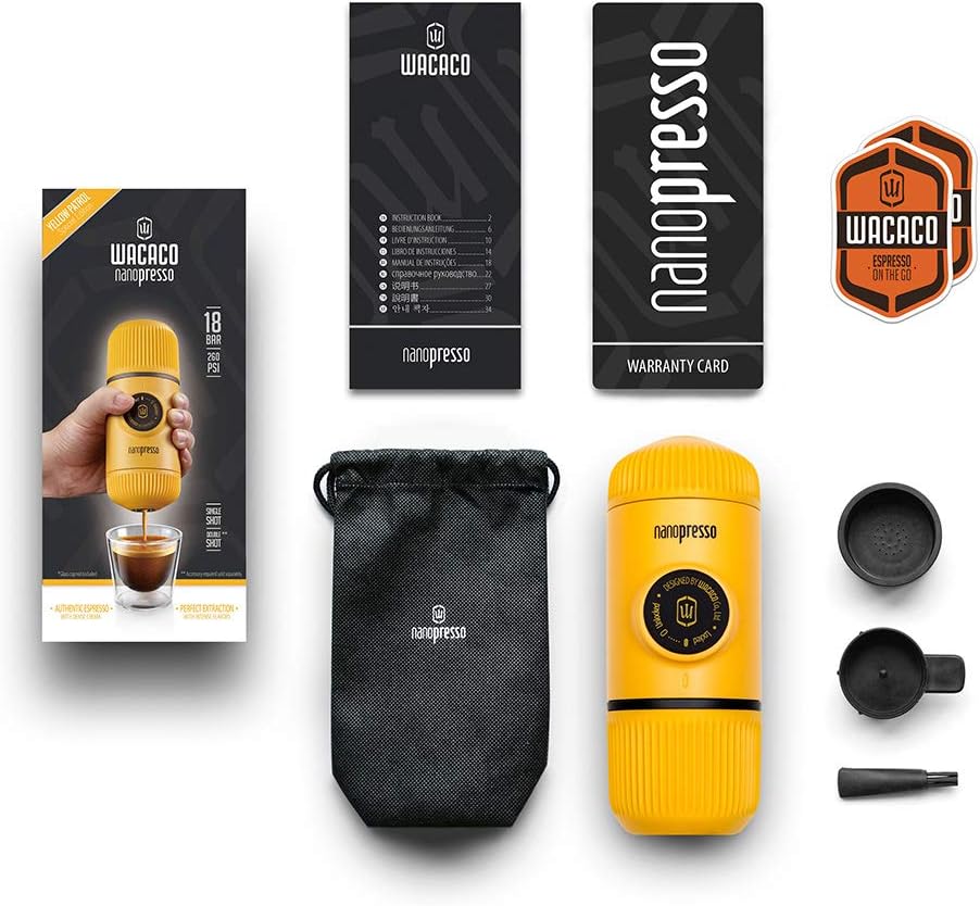 WACACO Nanopresso Draagbaar Espressomachine Over dit item Het bereiken van de perfecte espresso-opname is verre van eenvoudig. De Nanopresso werkt het beste met fijngemalen koffie die hard wordt aangedrukt. Dankzij de innovatieve constructie en eenvoudige