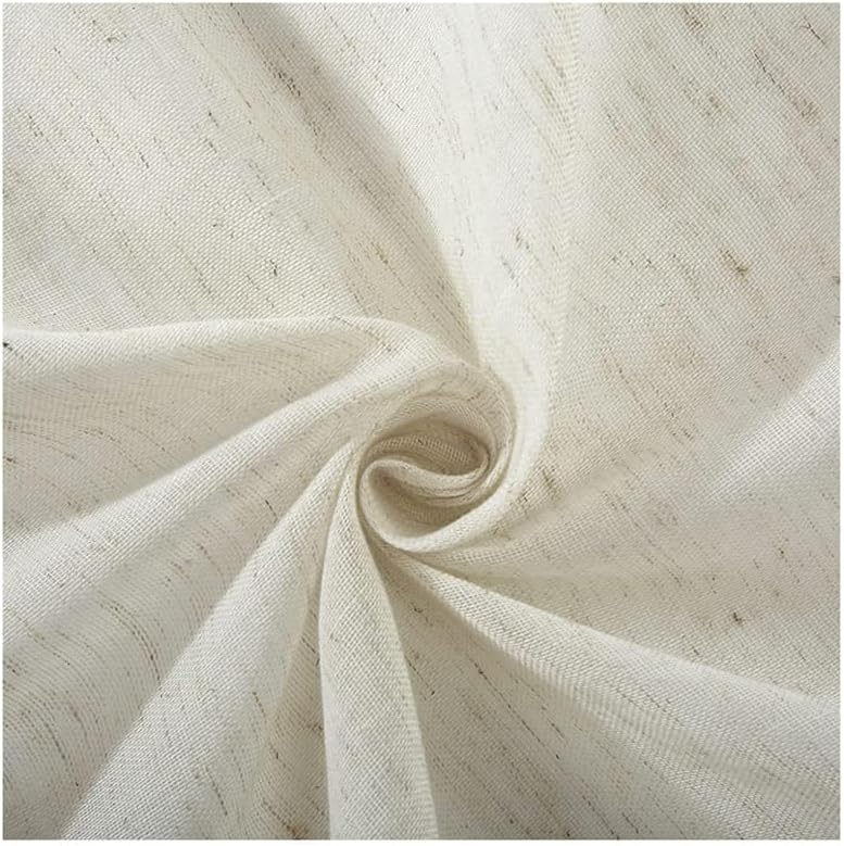 Devola Vitrage linnenlook gordijn lange modern effen kleur bistrogordijn halftransparant deur gordijnen raamsjaal keuken gordijnen korte gordijnen BxH 132x183cm beige 1 stuk Merk: Devola Kleur: beige wit grijs blauw zand Materiaal: hoogwaardig linnen en v